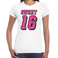 Bellatio Sweet 16 cadeau t-shirt voor dames - Wit