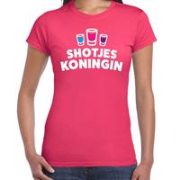 Bellatio Shotjes Koningin drank fun t-shirt Roze