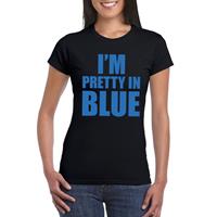 Bellatio I'm pretty in blue t-shirt Zwart
