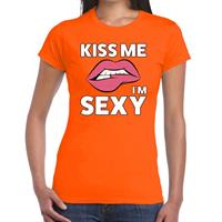 Bellatio Kiss me i'm sexy t-shirt Oranje