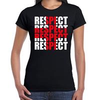 Bellatio Respect rood kruis t-shirt Zwart