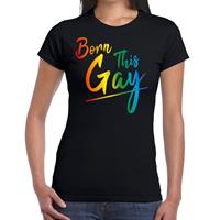 Bellatio Born this Gay pride t-shirt Zwart