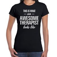 Bellatio Awesome Therapist / geweldige therapeut cadeau t-shirt Zwart