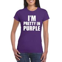 Bellatio I'm pretty in purple t-shirt Paars