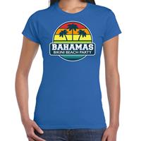 Bellatio Bahamas zomer t-shirt / shirt Bahamas bikini beach party voor dames - Blauw
