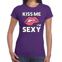 Bellatio Kiss me i am sexy t-shirt Paars