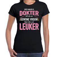 Bellatio Gewone vrouw / dokter cadeau t-shirt Zwart