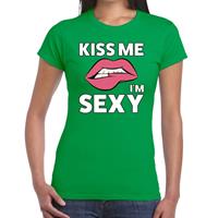 Bellatio Kiss me i am sexy t-shirt Groen