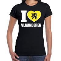 Bellatio T-shirt I love Vlaanderen voor dames - Zwart