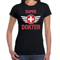 Bellatio Super dokter met medisch kruis cadeau t-shirt Zwart