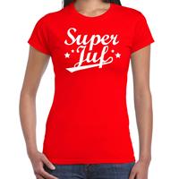 Bellatio Super juf cadeau t-shirt Rood
