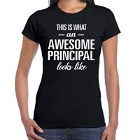 Bellatio Awesome principal / geweldige schooldirecteur cadeau t-shirt Zwart