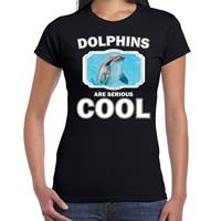 Bellatio Dieren dolfijnen t-shirt Zwart