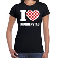 Bellatio Carnaval t-shirt I love Kruikenstad voor dames- Zwart