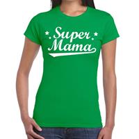 Bellatio Super mama cadeau t-shirt Groen