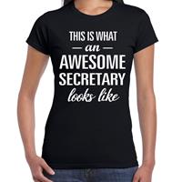 Bellatio Awesome secretary - geweldige secretaresse cadeau t-shirt Zwart