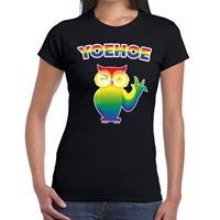 Bellatio Yoehoe gay pride t-shirt Zwart