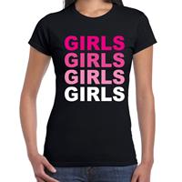 Bellatio Gay pride Girls tekst t-shirt Zwart