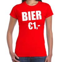 Bellatio Fun t-shirt - bier 1 euro - Rood