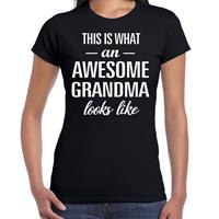 Bellatio Awesome grandma - geweldige oma cadeau t-shirt Zwart