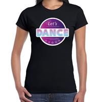 Bellatio Lets Dance disco/feest t-shirt zwart voor dames - Zwart