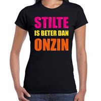 Bellatio Stilte is beter dan onzin fun tekst t-shirt Zwart