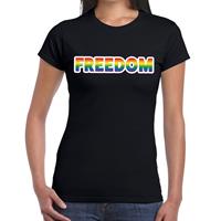 Bellatio Freedom gay pride t-shirt Zwart