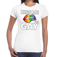Bellatio Kiss me I am gay t-shirt Wit