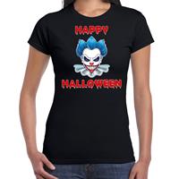 Bellatio Halloween - Happy Halloween blauwe horror clown verkleed t-shirt Zwart