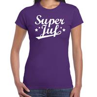 Bellatio Super juf cadeau t-shirt Paars