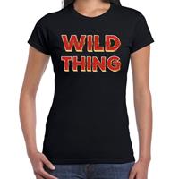 Bellatio Fout Wild Thing t-shirt met glamour 3D effect Zwart