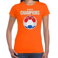 Bellatio We are the champions fan t-shirt met voetbal - Oranje