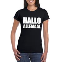 Bellatio Hallo allemaal tekst t-shirt Zwart