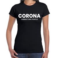 Bellatio Corona connecting people drank / alcohol fun t-shirt Zwart