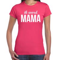 Bellatio Ik word mama - t-shirt fuchsia Roze