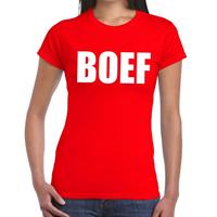 Bellatio Boef tekst t-shirt Rood