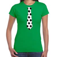 Bellatio Groen fan t-shirt voor dames - voetbal stropdas - Voetbal supporter - EK/ WK shirt / outfit