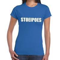 Bellatio Stoeipoes tekst t-shirt Blauw