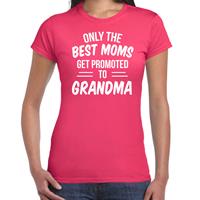 Bellatio Only the best moms get promoted to grandma t-shirt fuchsia Roze