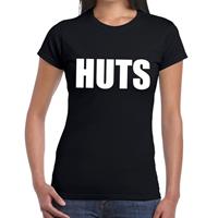 Bellatio HUTS tekst t-shirt Zwart