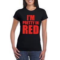 Bellatio I'm pretty in red t-shirt Zwart