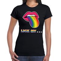 Bellatio Lick my... gay pride t-shirt Zwart