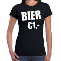 Bellatio Fun t-shirt - bier 1 euro - Zwart