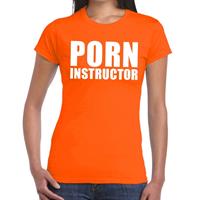 Bellatio Porn instructor tekst t-shirt Oranje