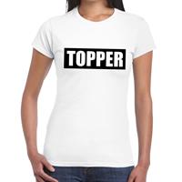 Bellatio Topper in kader t-shirt Wit