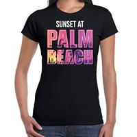 Bellatio Sunset at Palm Beach t-shirt / shirt voor dames - Zwart