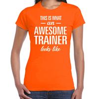 Bellatio This is what an awesome trainer looks like cadeau t-shirt Oranje