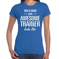 Bellatio This is what an awesome trainer looks like cadeau t-shirt Blauw