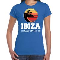 Bellatio Ibiza zomer t-shirt / shirt Ibiza summer voor dames - Blauw