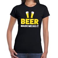 Bellatio Oktoberfest Beer made me do it bier/drank fun t-shirt Zwart